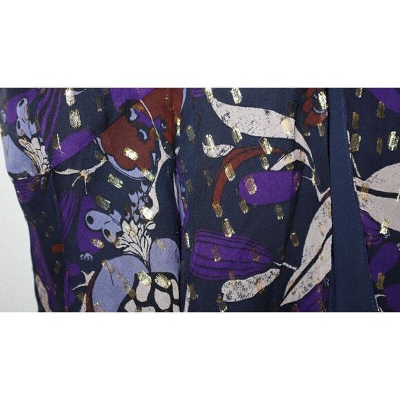 Whistles Women's Sz 2 Purple Arabella Montrose Floral Print Silk Skirt $359 - Picture 2 of 15